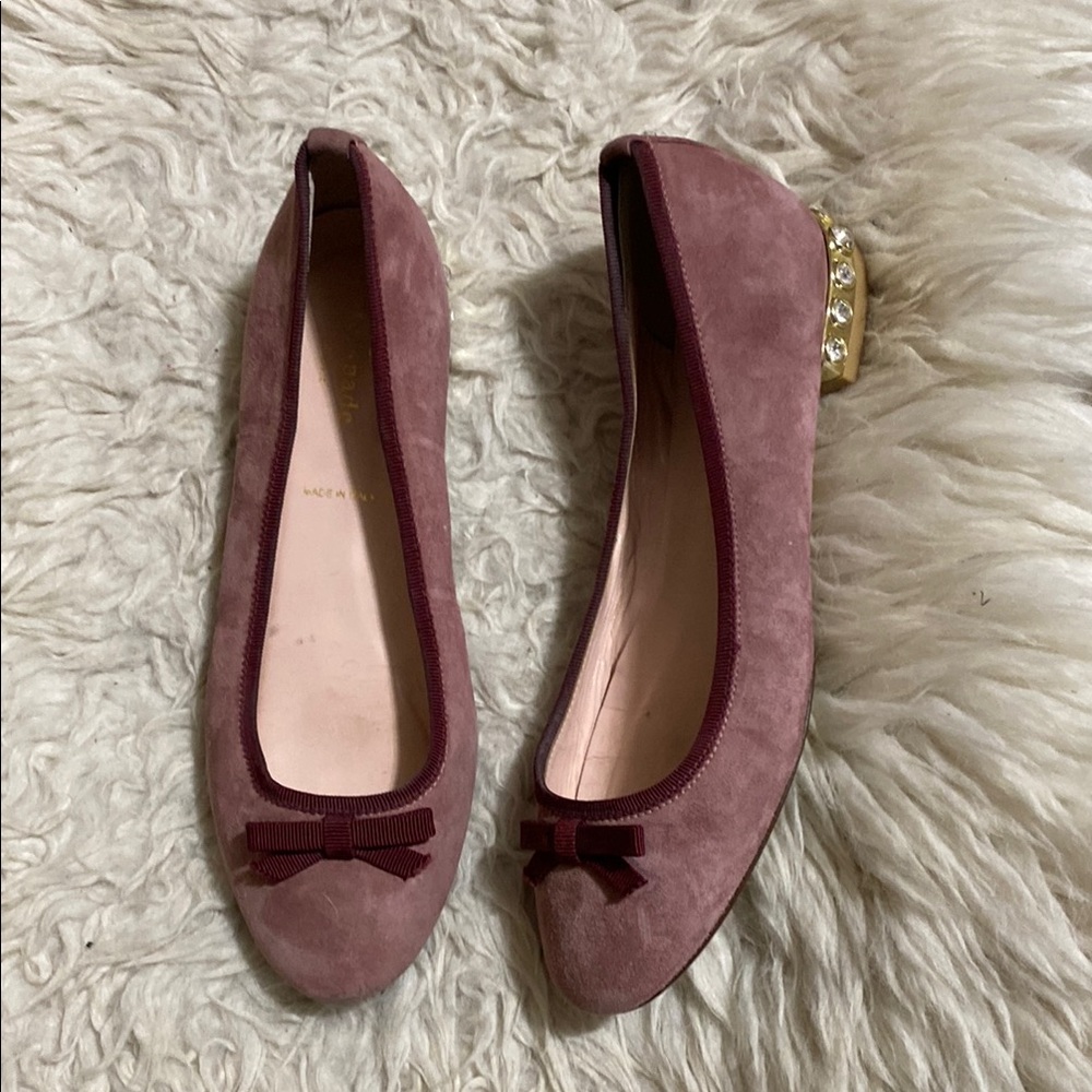 Kate Spade Suede Purple Embellished Ballet Flats Women’s Size 5.5 M